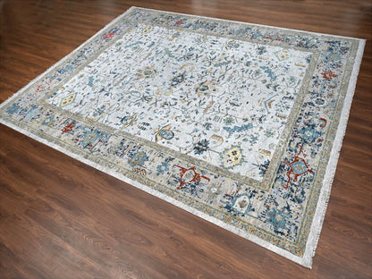 Grey 11'10" x 15'0" Transitional Hand knotted Wool Rug - Sku: O010061