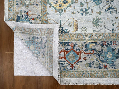 Grey 11'10" x 15'0" Transitional Hand knotted Wool Rug - Sku: O010061
