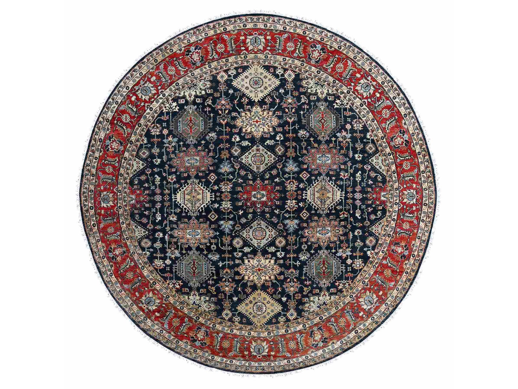 Karajeh Traditional hand-knotted wool rug in Black, 10'0" x 10'0", SKU O010065