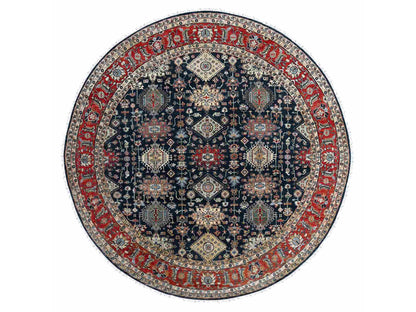 Karajeh Traditional hand-knotted wool rug in Black, 10'0" x 10'0", SKU O010065