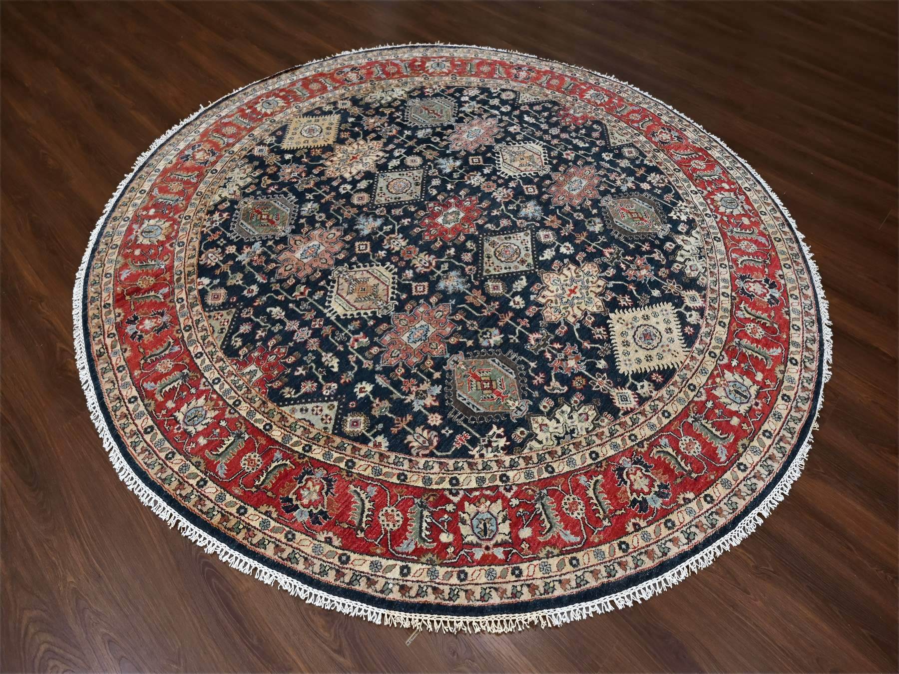 Karajeh Traditional hand-knotted wool rug in Black, 10'0" x 10'0", SKU O010065