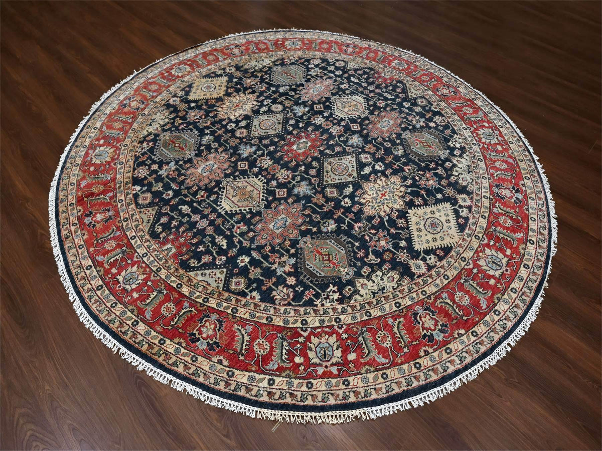 Karajeh Traditional hand-knotted wool rug in Black, 10'0" x 10'0", SKU O010065