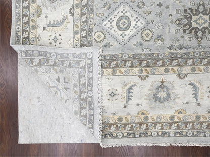 Grey 14'0" x 17'9" Traditional Hand knotted Wool Rug - Sku: O010070