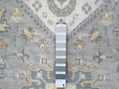 Grey 14'0" x 17'9" Traditional Hand knotted Wool Rug - Sku: O010070