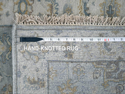 Grey 2'7" x 9'9" Traditional Hand knotted Wool Rug - Sku: O010073
