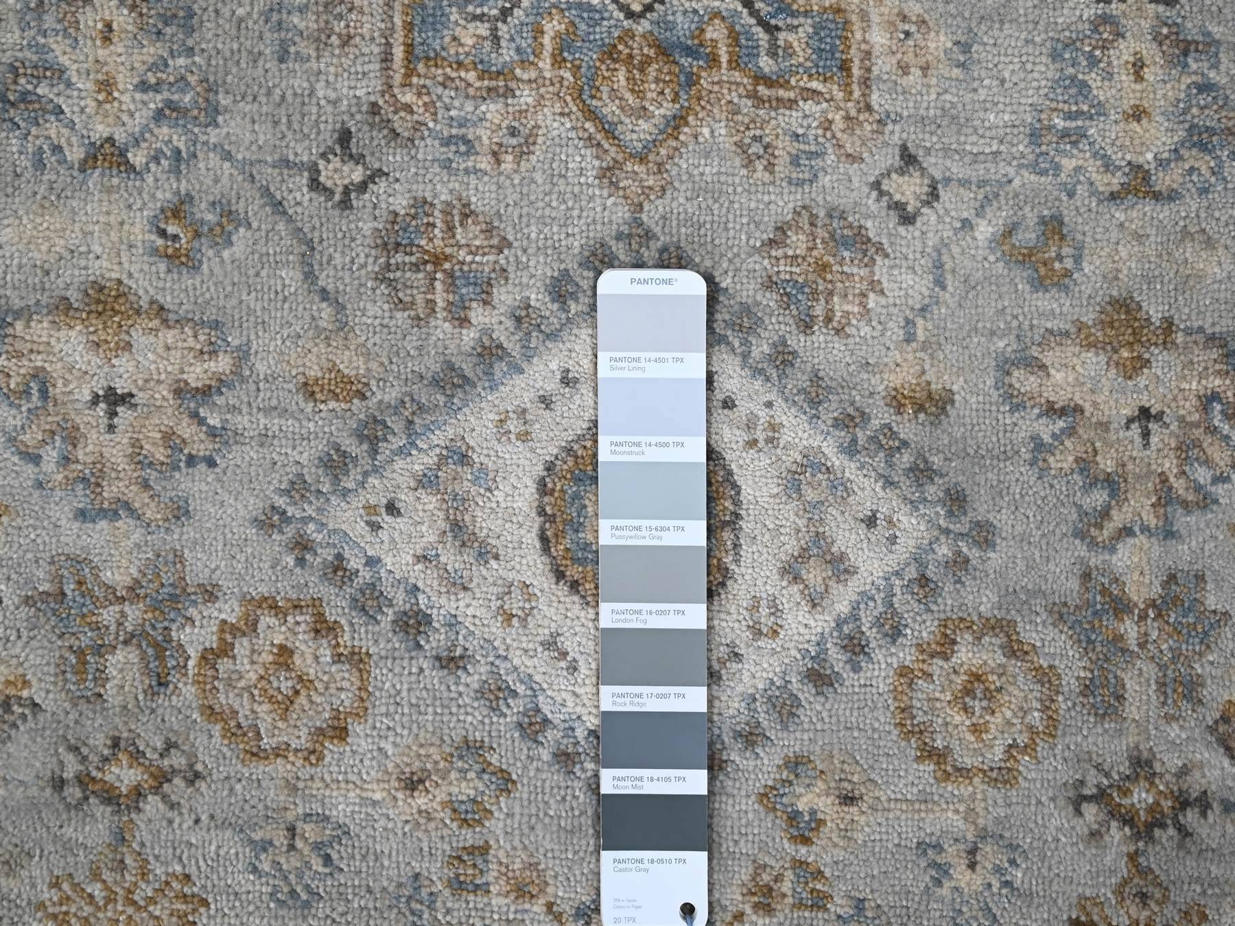 Karajeh Traditional hand-knotted wool runner in Gray, 2'6" x 18'0", SKU O010075