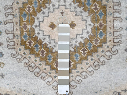 Grey 2'9" x 21'9" Tribal & Geometric Hand knotted Wool Rug - Sku: O010077