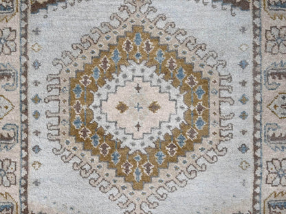 Grey 2'9" x 21'9" Tribal & Geometric Hand knotted Wool Rug - Sku: O010077