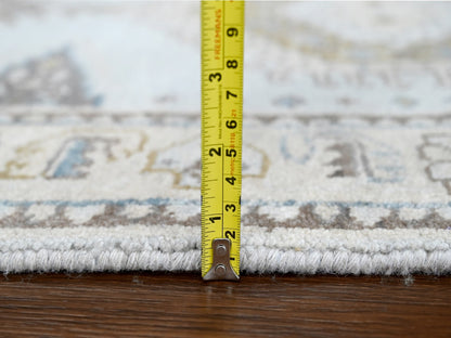 Grey 2'9" x 21'9" Tribal & Geometric Hand knotted Wool Rug - Sku: O010077