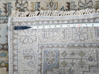 Grey 2'9" x 21'9" Tribal & Geometric Hand knotted Wool Rug - Sku: O010077