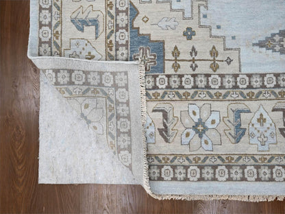 Grey 12'0" x 14'8" Tribal & Geometric Hand knotted Wool Rug - Sku: O010078