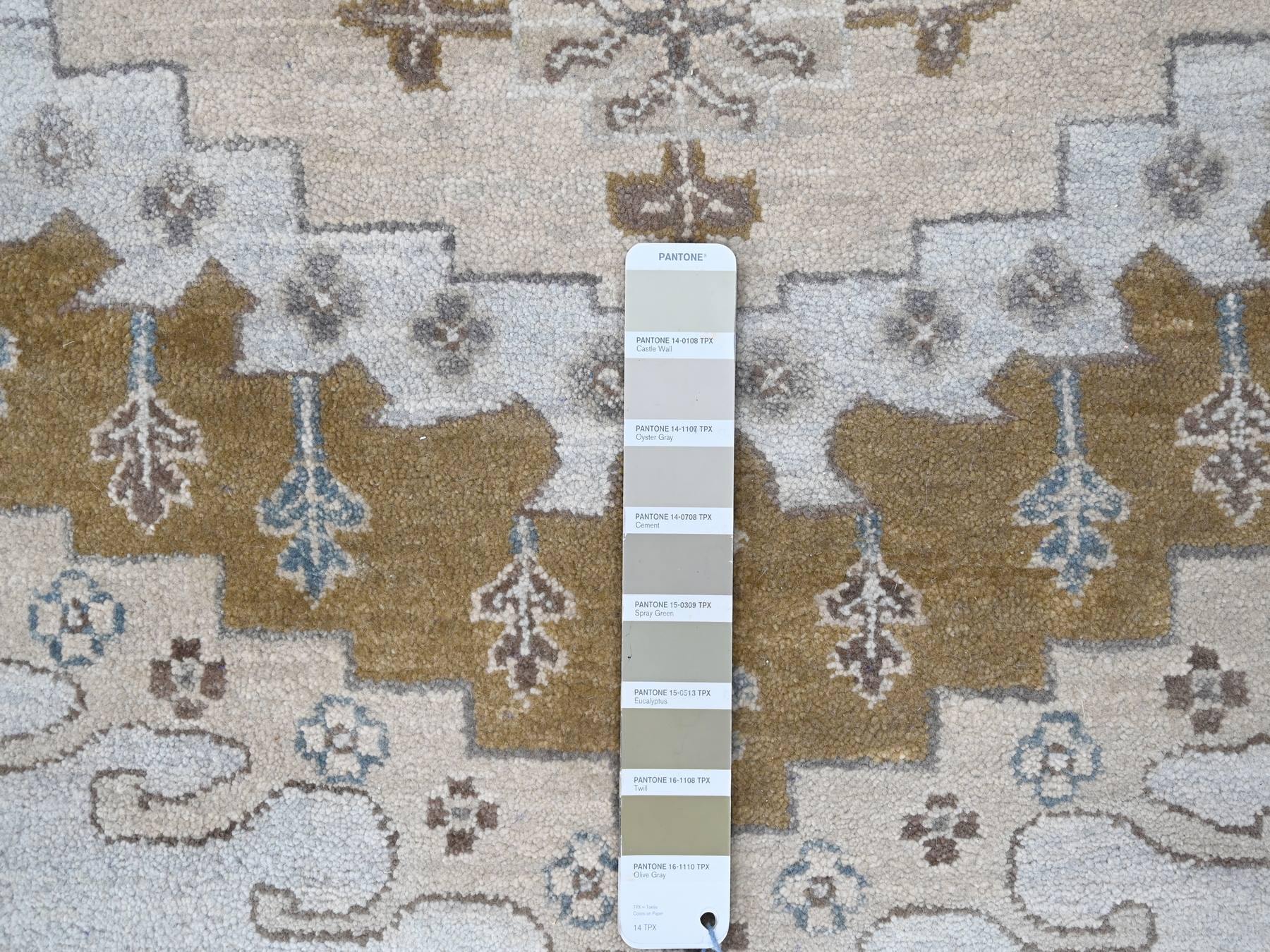 Tribal hand-knotted wool rug in Gray, 12'0" x 14'8", SKU O010078