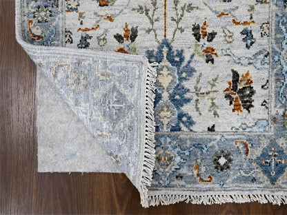 Grey 2'7" x 5'9" Oushak / Peshawar Hand knotted Wool Rug - Sku: O010081