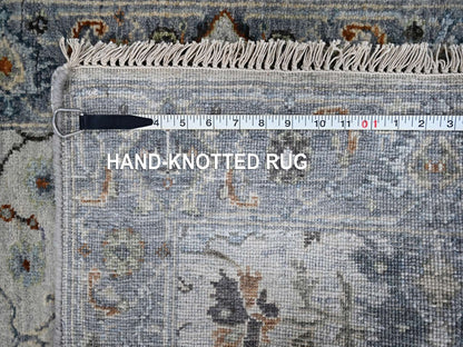 Grey 2'7" x 5'9" Oushak / Peshawar Hand knotted Wool Rug - Sku: O010081