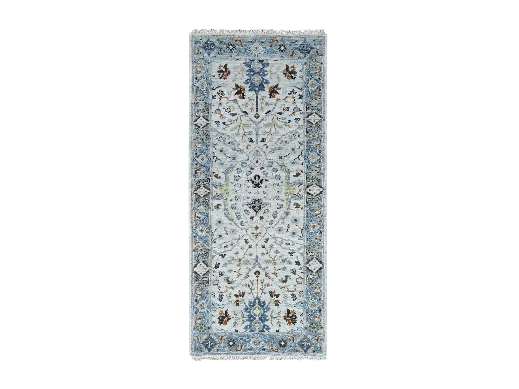 Gray 2'6" x 5'9" Oushak / Peshawar Hand knotted Wool Rug - Sku: O010082