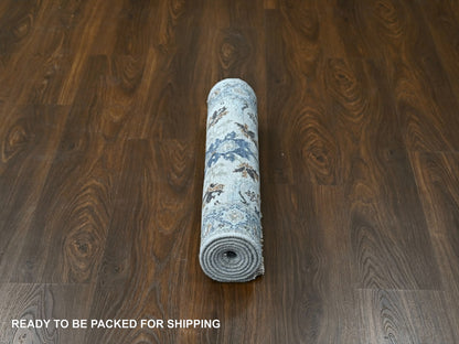 Grey 2'6" x 5'9" Oushak / Peshawar Hand knotted Wool Rug - Sku: O010082