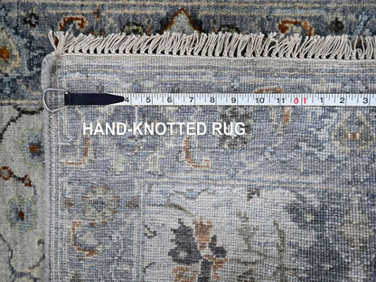 Grey 2'6" x 5'9" Oushak / Peshawar Hand knotted Wool Rug - Sku: O010082