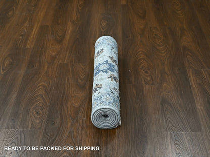 Grey 2'5" x 5'10" Oushak / Peshawar Hand knotted Wool Rug - Sku: O010084