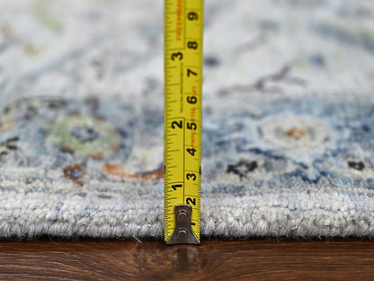 Grey 2'5" x 5'10" Oushak / Peshawar Hand knotted Wool Rug - Sku: O010084
