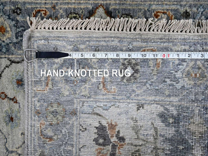 Grey 2'5" x 5'10" Oushak / Peshawar Hand knotted Wool Rug - Sku: O010084