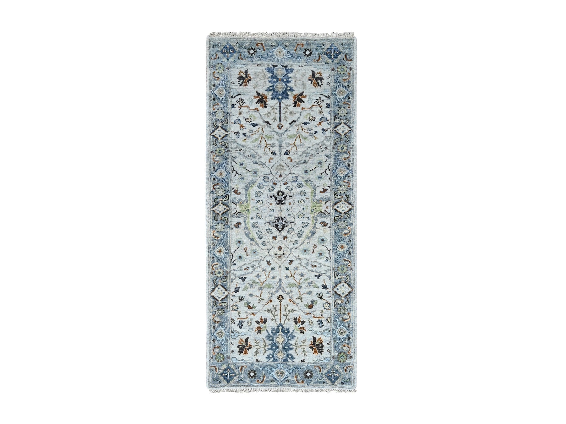 Oushak hand-knotted wool runner in Gray, 2'5" x 5'10", SKU O010085