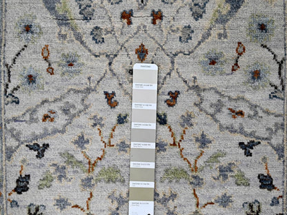 Grey 2'5" x 5'10" Oushak / Peshawar Hand knotted Wool Rug - Sku: O010085