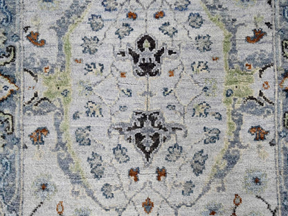 Grey 2'5" x 5'10" Oushak / Peshawar Hand knotted Wool Rug - Sku: O010085