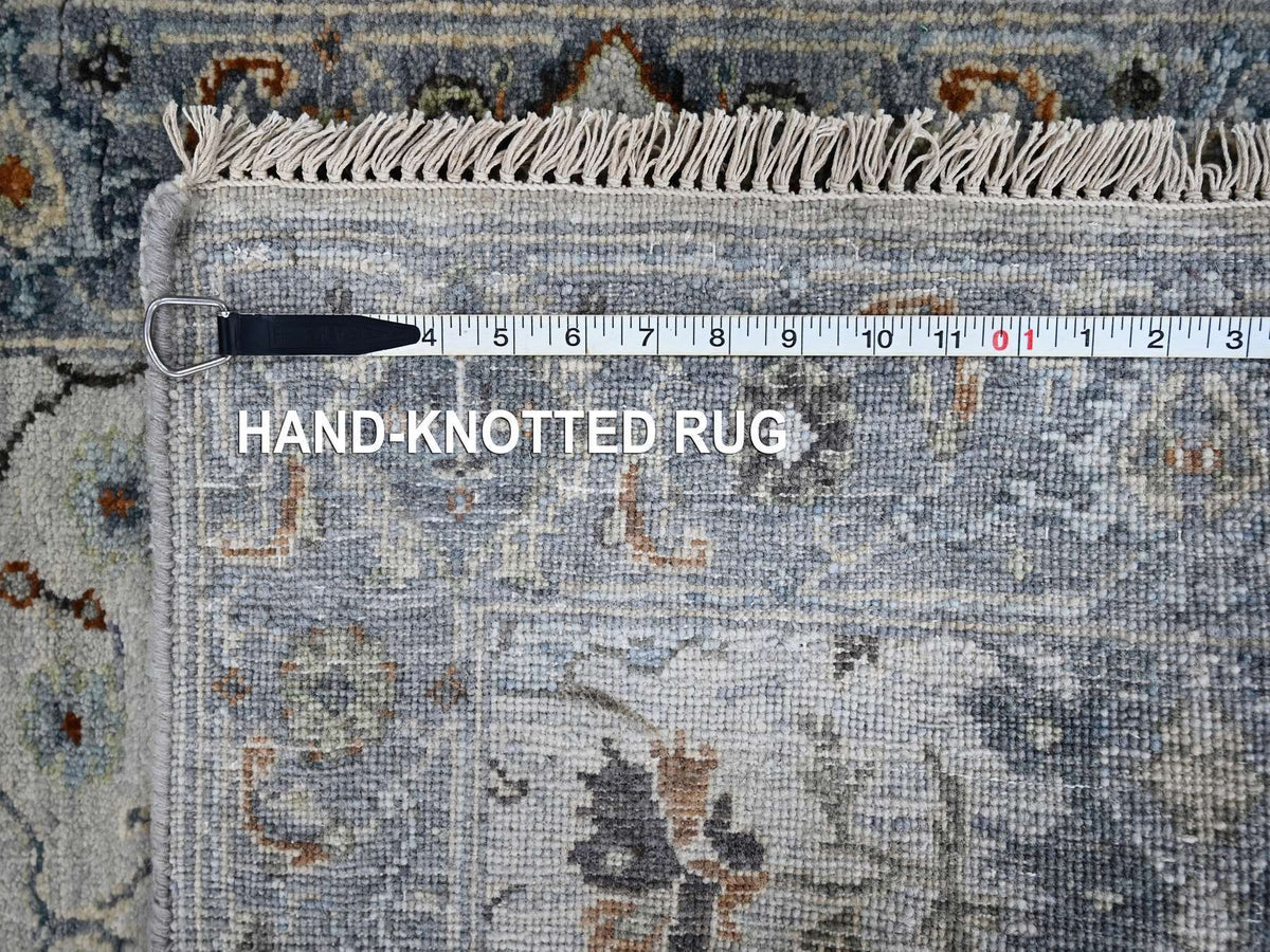 Oushak hand-knotted wool runner in Gray, 2'5" x 5'10", SKU O010085