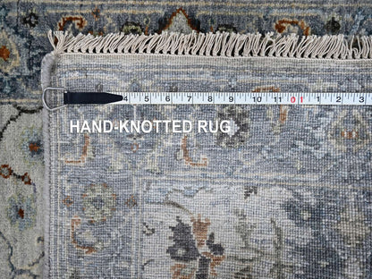 Oushak hand-knotted wool runner in Gray, 2'5" x 5'10", SKU O010085