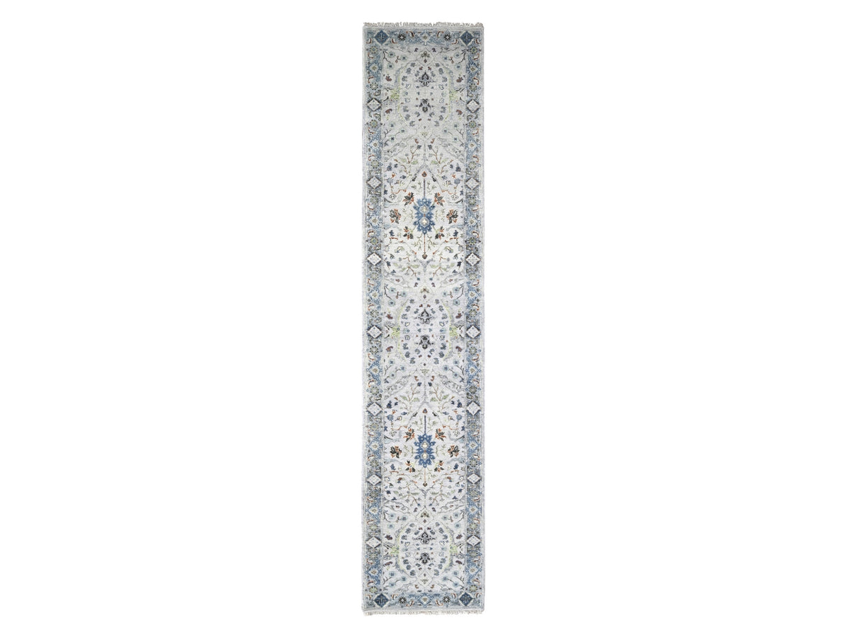 Oushak hand-knotted wool runner in Gray, 2'6" x 11'9", SKU O010086