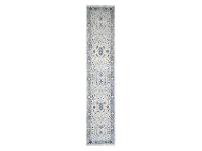 Grey 2'6" x 11'9" Oushak / Peshawar Hand knotted Wool Rug - Sku: O010086