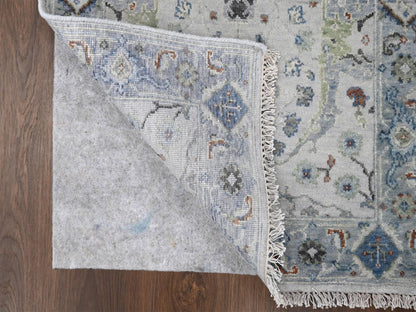 Grey 2'6" x 11'9" Oushak / Peshawar Hand knotted Wool Rug - Sku: O010086