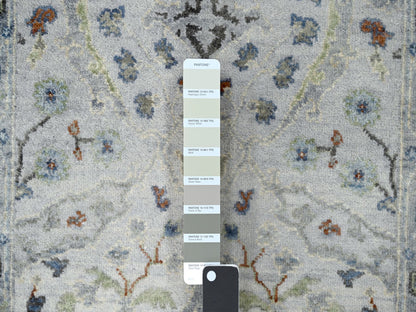 Grey 2'6" x 11'9" Oushak / Peshawar Hand knotted Wool Rug - Sku: O010086