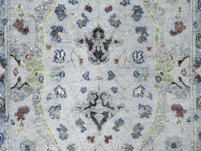Grey 2'6" x 11'9" Oushak / Peshawar Hand knotted Wool Rug - Sku: O010086