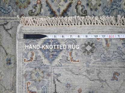 Grey 2'6" x 11'9" Oushak / Peshawar Hand knotted Wool Rug - Sku: O010086