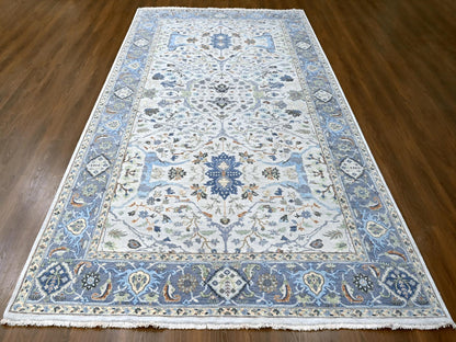 Ivory 8'0" x 13'9" Oushak And Peshawar Hand knotted Wool Rug - Sku: O010087