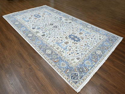 Ivory 8'0" x 13'9" Oushak And Peshawar Hand knotted Wool Rug - Sku: O010087