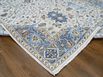 Ivory 8'0" x 13'9" Oushak And Peshawar Hand knotted Wool Rug - Sku: O010087