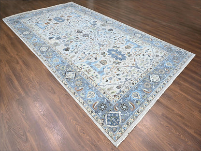 Grey 8'10" x 16'0" Oushak / Peshawar Hand knotted Wool Rug - Sku: O010092