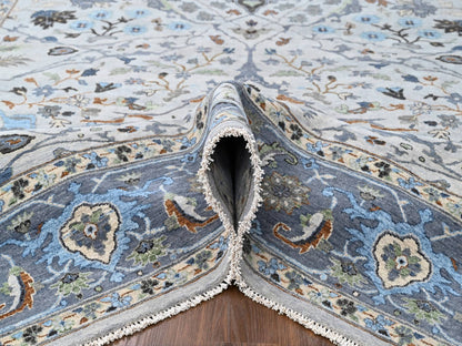 Grey 8'10" x 16'0" Oushak / Peshawar Hand knotted Wool Rug - Sku: O010092