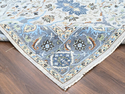 Grey 8'10" x 16'0" Oushak / Peshawar Hand knotted Wool Rug - Sku: O010092