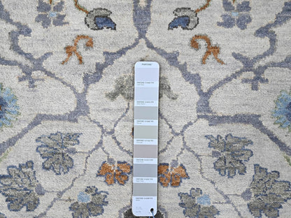 Grey 8'10" x 16'0" Oushak / Peshawar Hand knotted Wool Rug - Sku: O010092