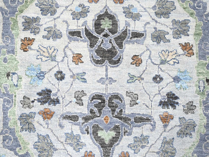 Grey 8'10" x 16'0" Oushak / Peshawar Hand knotted Wool Rug - Sku: O010092