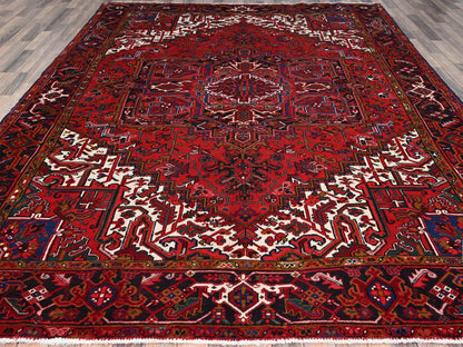 Red 8'7" x 10'10" Traditional Hand knotted Wool Rug - Sku: O0100
