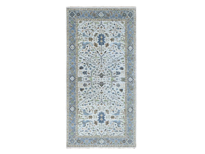Grey 5'9" x 11'10" Oushak / Peshawar Hand knotted Wool Rug - Sku: O010108