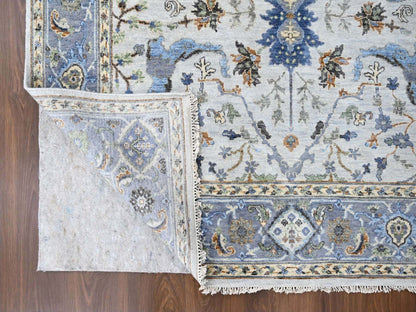 Grey 5'9" x 11'10" Oushak / Peshawar Hand knotted Wool Rug - Sku: O010108