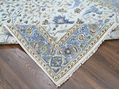 Grey 5'9" x 11'10" Oushak / Peshawar Hand knotted Wool Rug - Sku: O010108