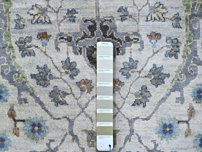 Grey 5'9" x 11'10" Oushak / Peshawar Hand knotted Wool Rug - Sku: O010108