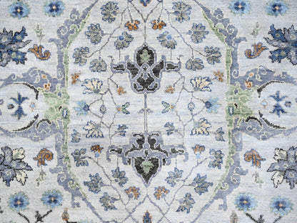 Grey 5'9" x 11'10" Oushak / Peshawar Hand knotted Wool Rug - Sku: O010108