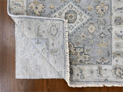 Grey 2'9" x 21'9" Traditional Hand knotted Wool Rug - Sku: O010111